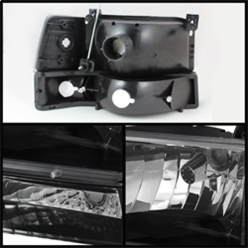 SPYDER Xtune Ford F150/Bronco 92-96 Headlights w/Corner Bumper 6pcs Amber- Black HD-JH-FB92-SET-AM-BK 5073136 5073136 Photo - Unmounted