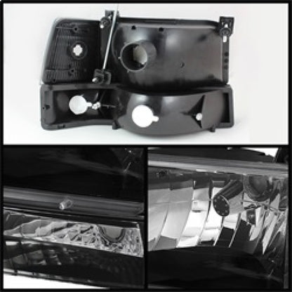 SPYDER Xtune Ford F150/Bronco 92-96 Headlights w/Corner Bumper 6pcs Amber- Black HD-JH-FB92-SET-AM-BK 5073136 5073136 Photo - Unmounted