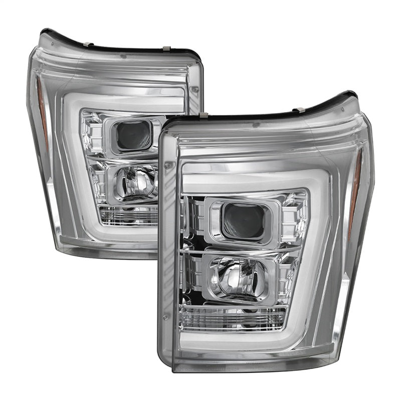 Spyder 11-16 Ford F-250/F-350 V2 Projector Headlights - Light Bar DRL - Chrome PRO-YD-FS11V2-LB-C 5084705 5084705 Photo - Primary