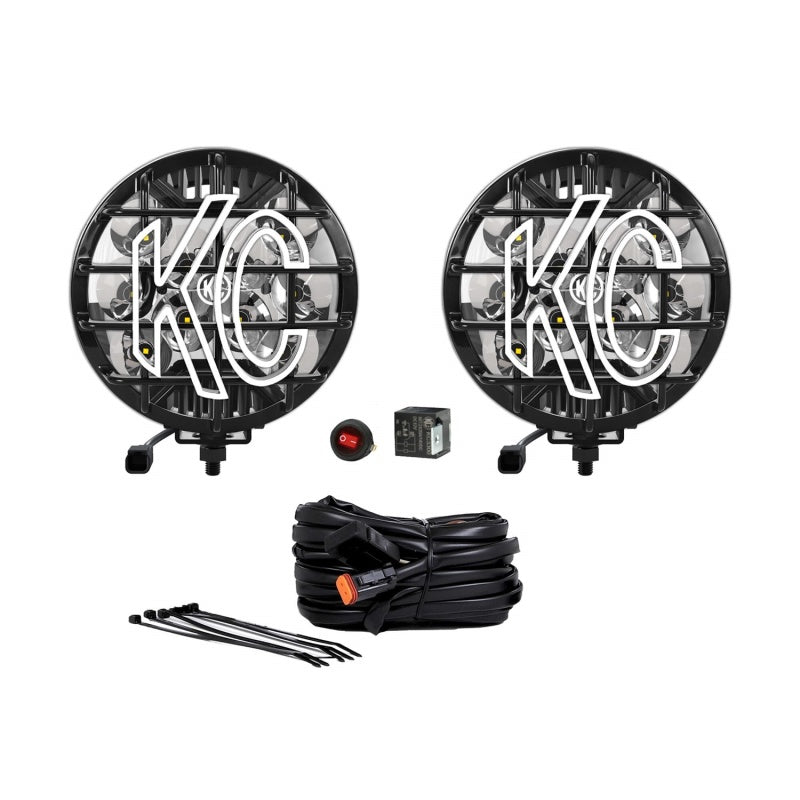 KC HiLiTES SlimLite 6in. LED Light 50w Spot Beam (Pair Pack System) - Black 100 100 Photo - Unmounted