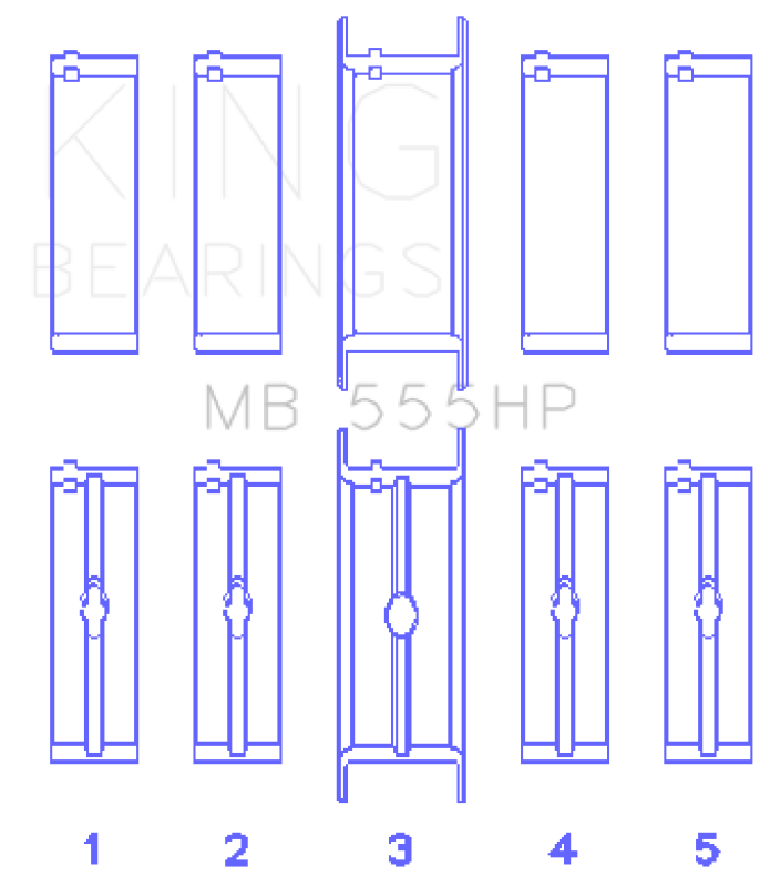 King Engine Bearings Chrysler 350/361/383/403 Main Bearing Set MB555HP010 MB555HP010 Photo - Primary