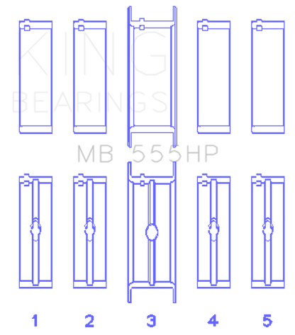 King Engine Bearings Chrysler 350/361/383/403 Main Bearing Set MB555HP010 MB555HP010 Photo - Primary