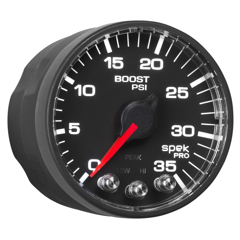 Autometer Spek-Pro Gauge Boost 2 1/16in 35psi Stepper Motor W/Peak & Warn Black/Black P303328 P303328 User 6