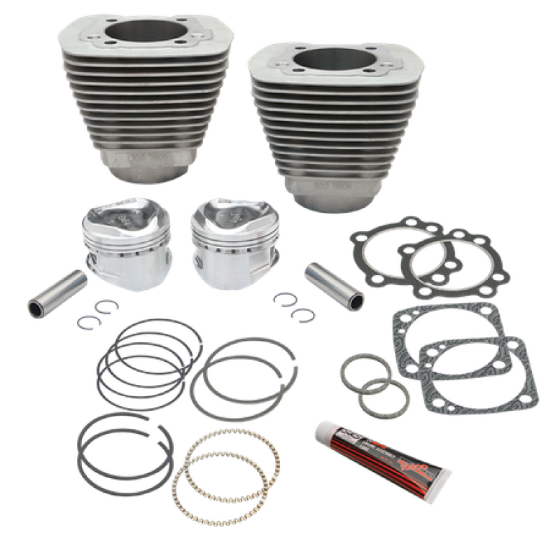 S&S Cycle 84-99 BT 96in 3-5/8in Big Bore Cylinder & Piston Kit For S&S SH96 Engines - Natural 91-7207