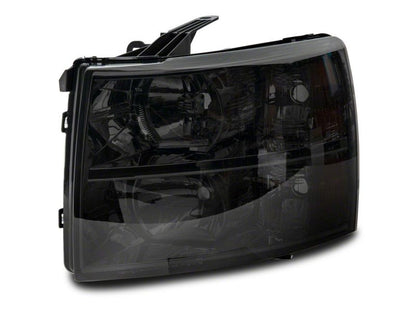 Raxiom 07-14 Chevrolet Silverado 1500 HD Axial OEM RepHeadlights- Chrome Housing- Smoked Lens S122324 S122324 Photo - Close Up