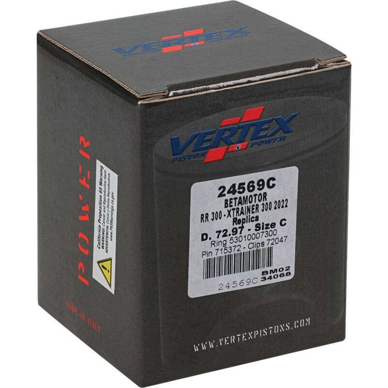 Vertex Pistons Vertex Piston 22-24 Beta RR 2T 300 300cc Cast Replica Piston Kit 24569C 24569C Photo - Primary