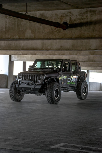 DV8 Offroad 07-23 Jeep Wrangler/Gladiator JT/JK/JL FS-25 Stubby Front Bumper w/Plated Bull Bar FBJL-06 FBJL-06 Photo - Unmounted