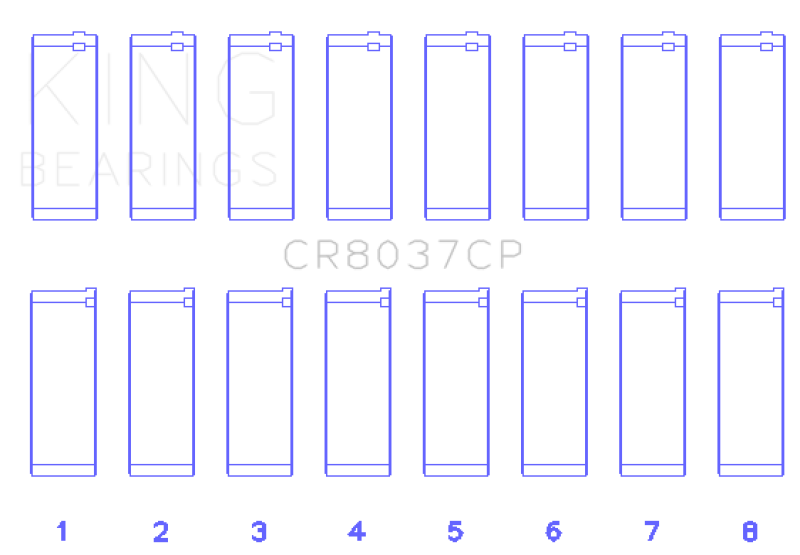 King Engine Bearings King 01-09 GM Duramax 6.6L A Rod (Size +.50mm) Connecting Rod Bearing Set CR8037CP0.5 CR8037CP0.5 Photo - Primary