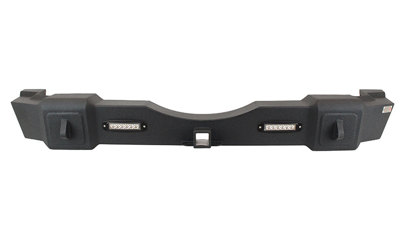 Fishbone Offroad 07-18 Jeep JK Wrangler Rubicon Steel Rear Bumper W/LEDs - Blk Textured Powdercoat FB22032