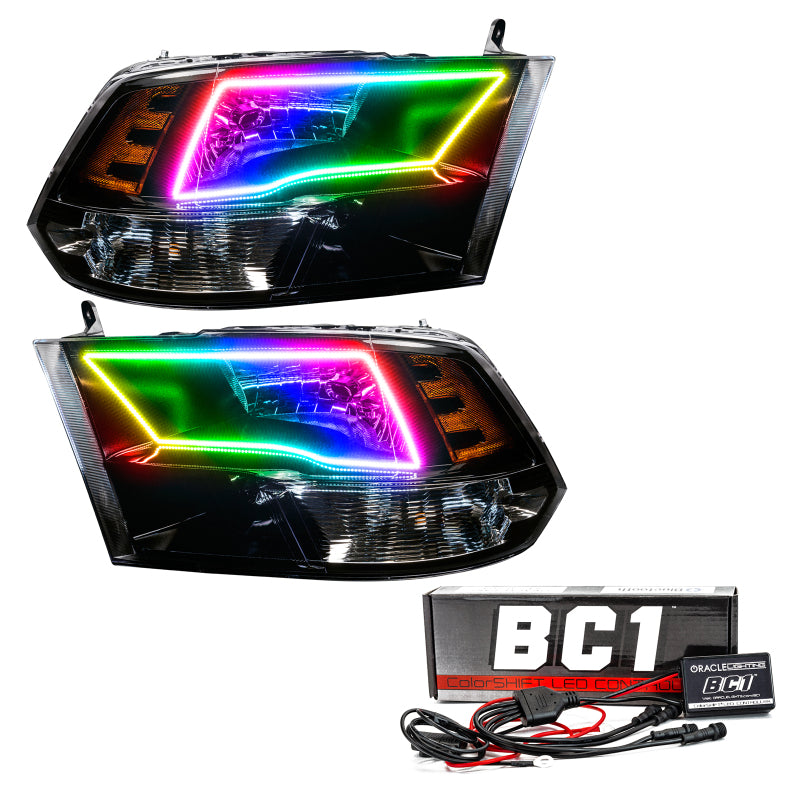 ORACLE Lighting Oracle 09-17 RAM 1500 TRX Quad Pre-Assembled Headlights Black Housing - ColorSHIFT w/ BC1 Controller 7121-335 7121-335 Photo - Primary