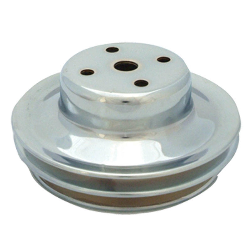Spectre BB Chevy (w/Long Water Pump) Double Upper Groove Crankshaft Pulley - Chrome 4498 4498 Photo - Primary
