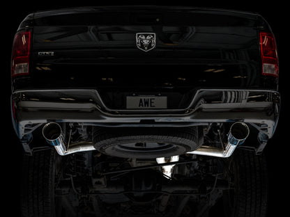 AWE Tuning 09-18 RAM 1500 5.7L (w/o Cutout) 0FG Dual Rear Exit Cat-Back Exhaust - Chrome Silver Tips 3015-32101 3015-32101 Photo - Mounted