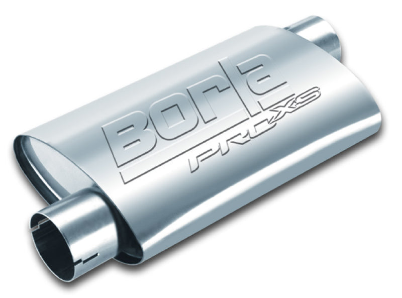 Borla Universal Pro-XS Muffler Oval 2.5in Inlet/Outlet Offset/Offset Notched Muffler 400490 400490 Photo - Primary