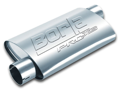 Borla Universal Pro-XS Muffler Oval 2.5in Inlet/Outlet Offset/Offset Notched Muffler 400490 400490 Photo - Primary