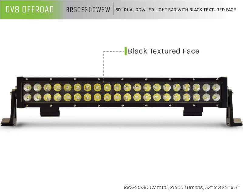 DV8 Offroad BRS Pro Series 50in Light Bar 300W Flood/Spot 3W LED - Black BR50E300W3W BR50E300W3W Product Brochure - a specific brochure describing a Product