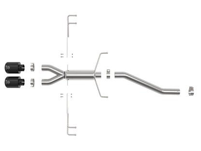 aFe Takeda 2.5in 304SS Axle-Back Exhaust System 17-19 Honda Civic Type R L4-2.0L (t) - Black Tip 49-36626-B 49-36626-B Photo - Unmounted