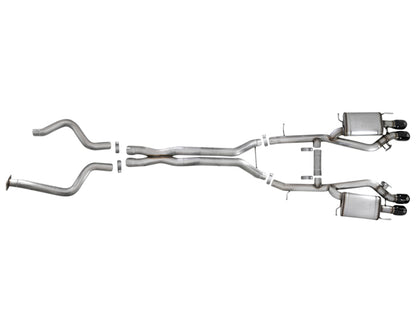 aFe MACH Force-Xp 3in 304 Stainless Steel Cat-Back Exhaust System w/Black 49-34078-B Photo - Unmounted