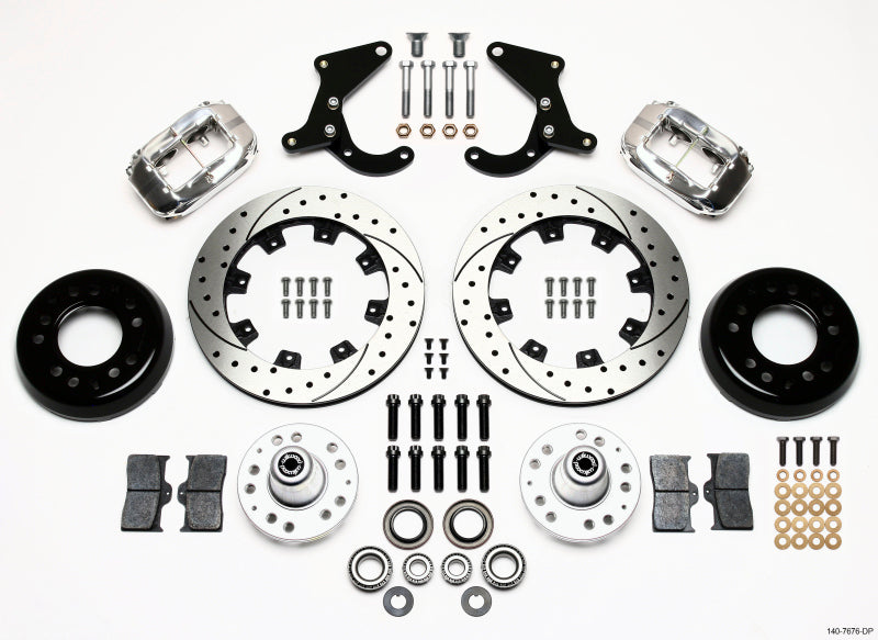 Wilwood Forged Dynalite Front Kit 12.19in Drilled Polished 55-57 Chevy 140-7676-DP 140-7676-DP Photo - Primary