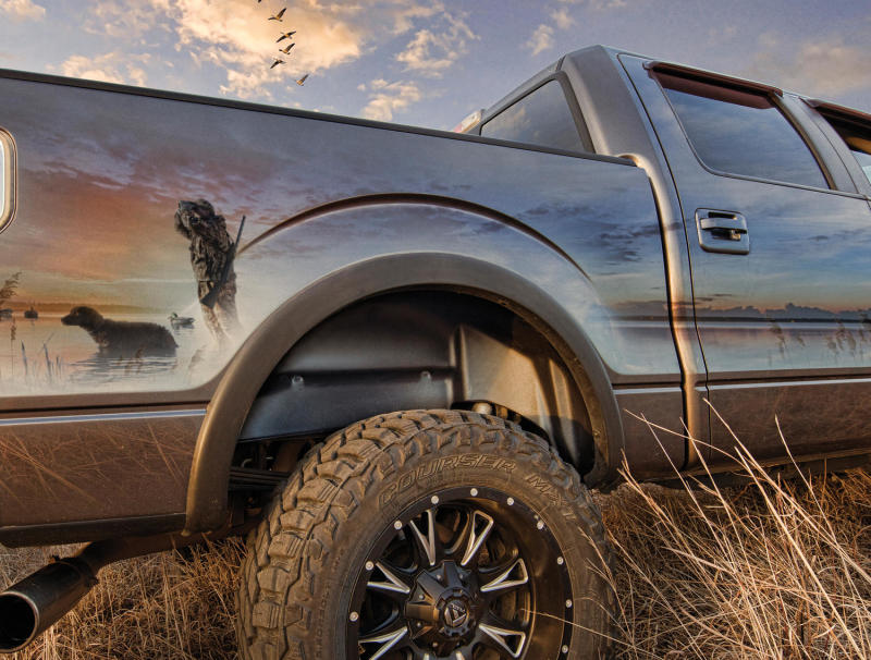 Husky Liners 07-13 Chevy/GMC Silverado/Sierra Black Rear Wheel Well Guards (2pc) 79001 Photo - Mounted