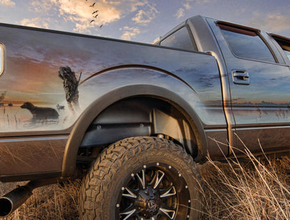 Husky Liners 07-13 Chevy/GMC Silverado/Sierra Black Rear Wheel Well Guards (2pc) 79001 Photo - Mounted