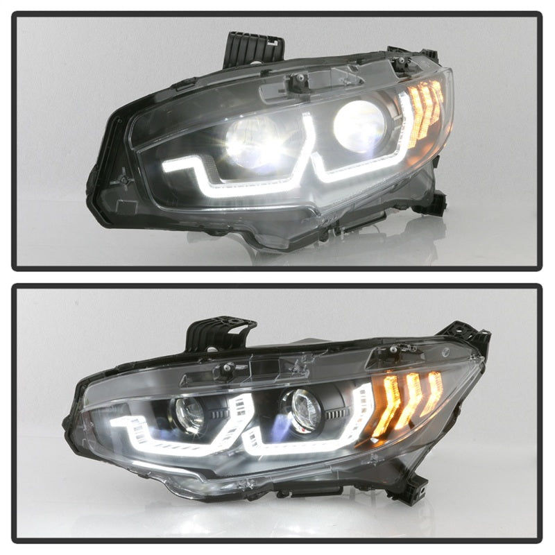 Spyder Honda Civic 16-18 2DR/4DR/Hatchback Headlight Black PRO-YD-HC16PL-SEQ-BK 5087539 5087539 Photo - Unmounted