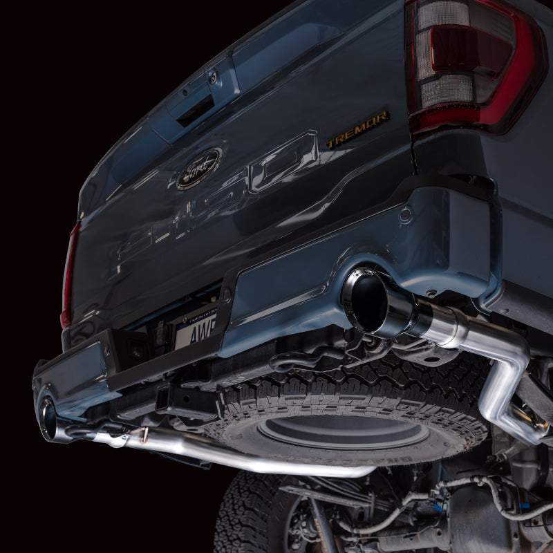 AWE Tuning 2021+ Ford F-150 Tremor (w/ Bumper Cutouts) 0FG Resonated Catback - Diamond Black Tips 3015-33402 3015-33402 Photo - Mounted