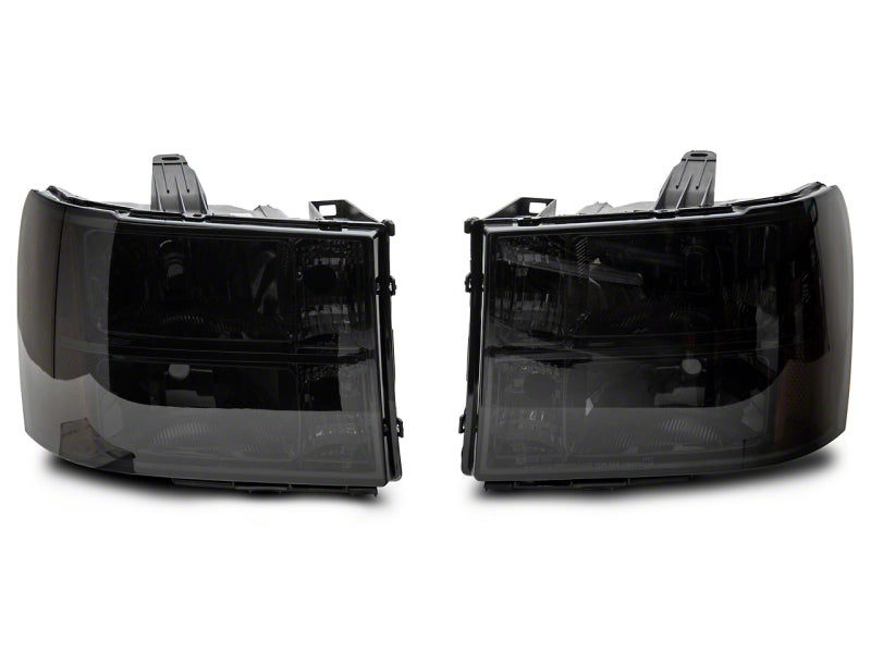 Raxiom 07-14 GMC Sierra 1500/2500 HD/3500 HD Axial OEM Rep Headlights- Chrome Housing- Smoked Lens S518299 S518299 Photo - Primary