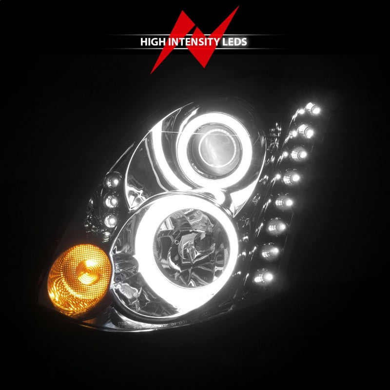 Anzo 2003-2007 Infiniti G35 Projector Headlights w/ Halo Chrome (CCFL) 121364 Photo - Unmounted