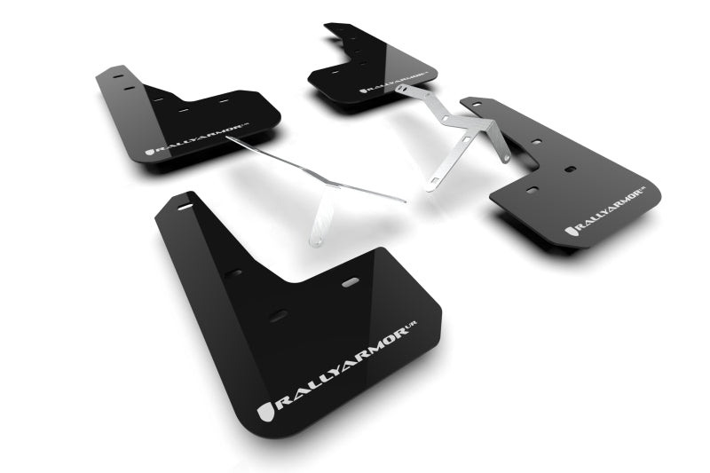 Rally Armor 23-24 Acura Integra + Integra A-Spec Black UR Mud Flap W/White Logo (No Drilling Req.) MF109-UR-BLK-WH MF109-UR-BLK-WH Photo - Primary
