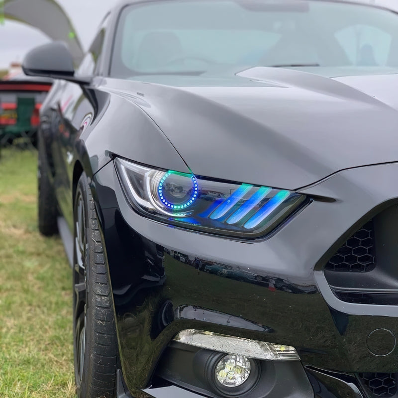 ORACLE Lighting Oracle 15-17 Ford Mustang Dynamic RGB+A Pre-Assembled Headlights - Black Edition - ColorSHIFT 8199-332 8199-332 Photo - lifestyle view