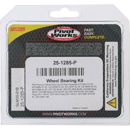 Pivot Works Kawasaki Wheel Bearing Kit Premium Bearings 25-1285-P 25-1285-P Photo - Primary
