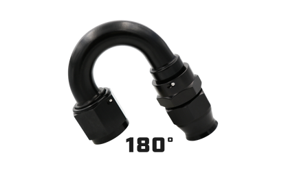 Aeromotive PTFE Hose End - AN-08 - 180 Deg - Black Anodized 15363 15363 Photo - Close Up
