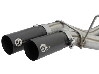 aFe Rebel Series 3in Cat-Back Exhaust System w/ Dual Mid-Side Exit - Black 49-43091-B Photo - Unmounted