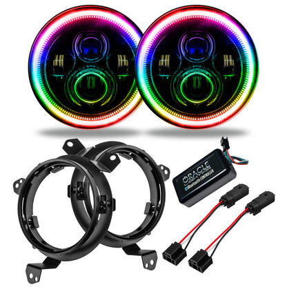 ORACLE Lighting Oracle Jeep Wrangler JL/Gladiator JT 7in. High Powered LED Headlights (Pair) - Dynamic - Dynamic 5769J-332 5769J-332 Photo - Primary