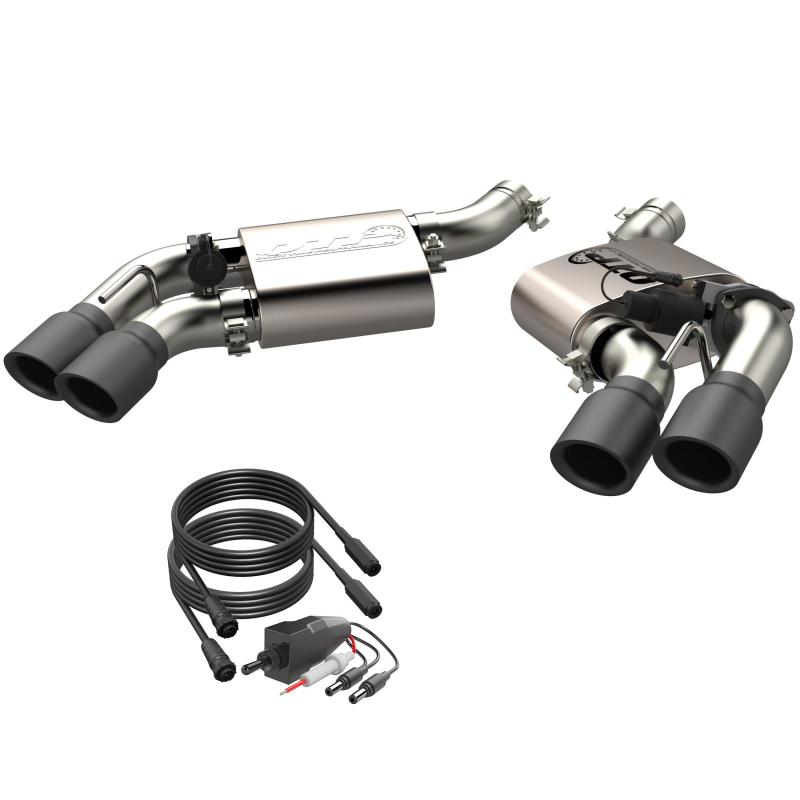 QTP 16-18 Chevrolet Camaro SS 6.2L 304SS Screamer Axle Back Exhaust Tip w/3.5in Quad Black Tips 400117B 400117B Photo - Primary