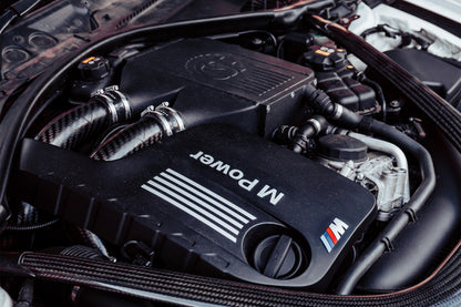CSF 2014+ BMW M3/M4 (F8X) Top Mount Charge-Air-Cooler - Crinkle Black 8082 8082 Photo - Mounted