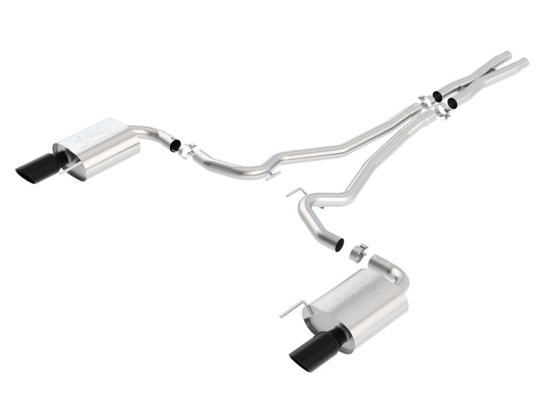 Borla Atak S Cat-Back 15-17 Ford Mustang GT 5.0L V8 MT/AT 2.5in pipe 4in tip (Black Chrome) 140591BC 140591BC Photo - Primary