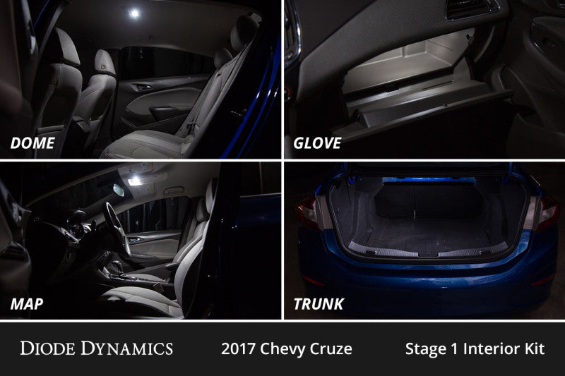 Diode Dynamics 11-15 Chevrolet Cruze Interior LED Kit Cool White Stage 1 DD0555 DD0555 User 3