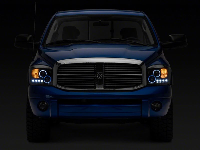 Raxiom 06-08 Dodge RAM 1500 LED Halo Projector Headlights- Blk Housing (Clear Lens) R110149 R110149 Photo - Close Up