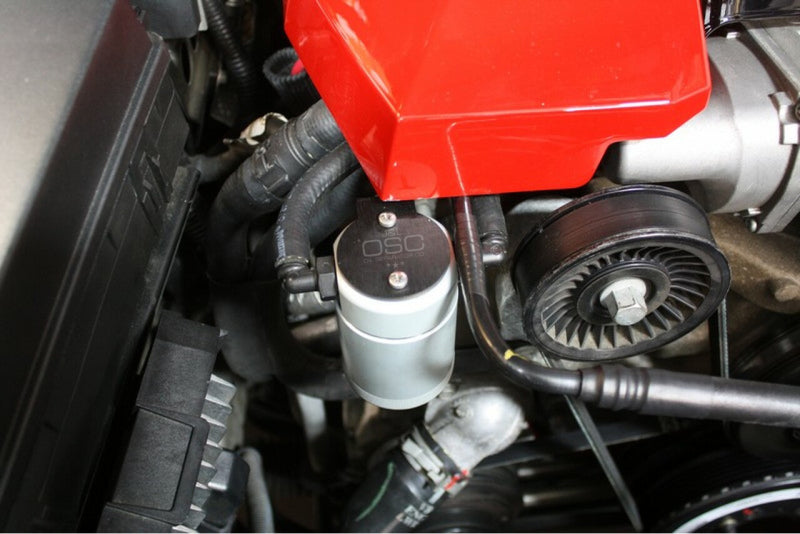 J&L 10-15 Chevrolet Camaro LS3 6.2L Passenger Side Oil Separator 3.0 - Clear Anodized 3080P-C 3080P-C Photo - Mounted