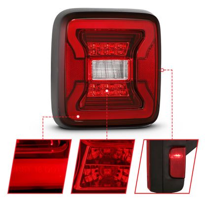 ANZO 18-19 Jeep Wrangler JL LED Taillights Black 311295 311295 Photo - out of package