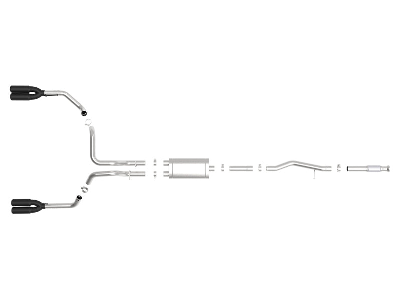 aFe Vulcan Series 3in 304 SS Exhaust Cat-Back w/ Black Tips 2019 GM Silverado/Sierra 1500 V8-5.3L 49-34105-B 49-34105-B Photo - Unmounted