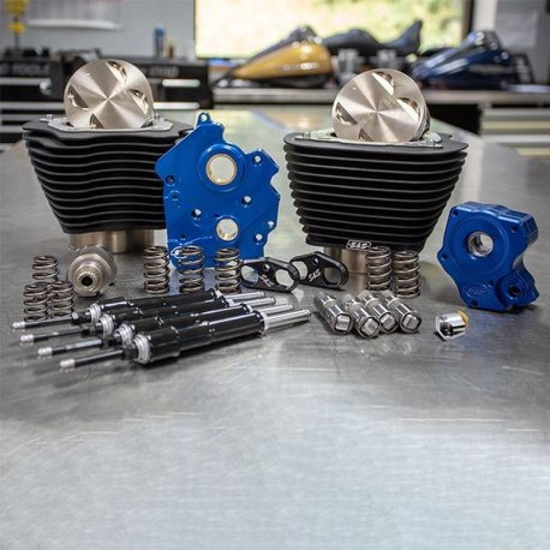 S&S Cycle 2017+ M8 124in CI Oil Cooled Power Pack w Black Pushrod Tubes w/o Highlight 310-1057B 310-1057B Photo - Primary