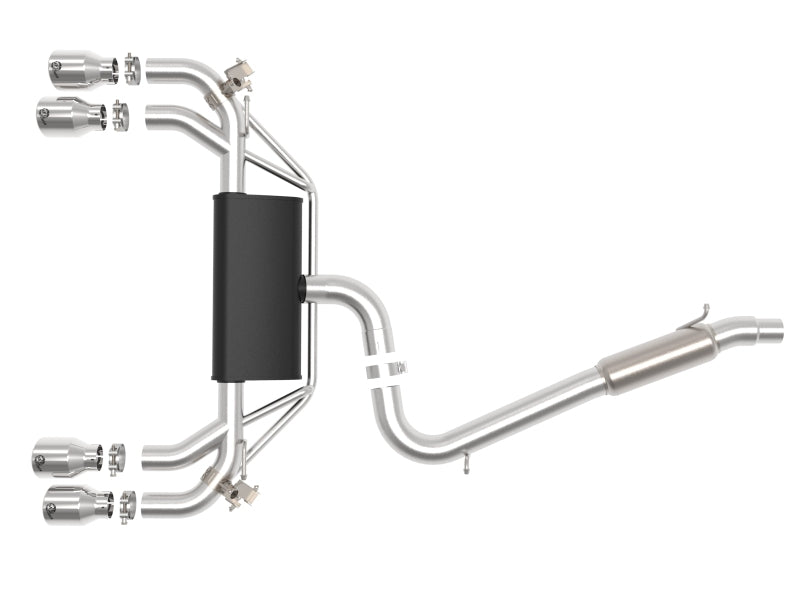 afe POWER MACH Force-Xp 15-19 Volkswagen Golf R L4-2.0L(T) 304 SS Cat-Back Exhaust System - Polished 49-36430-P 49-36430-P Photo - Unmounted