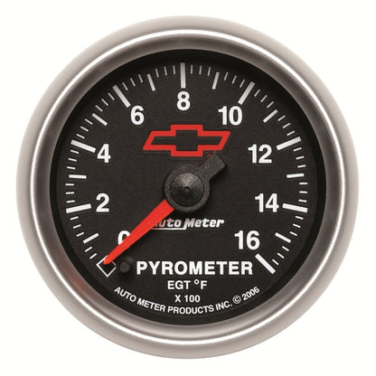 Autometer Gauge Pyro/EGT 2" 1600 Deg. F DSM GM Bowtie Blk 3644-00406 Photo - Primary