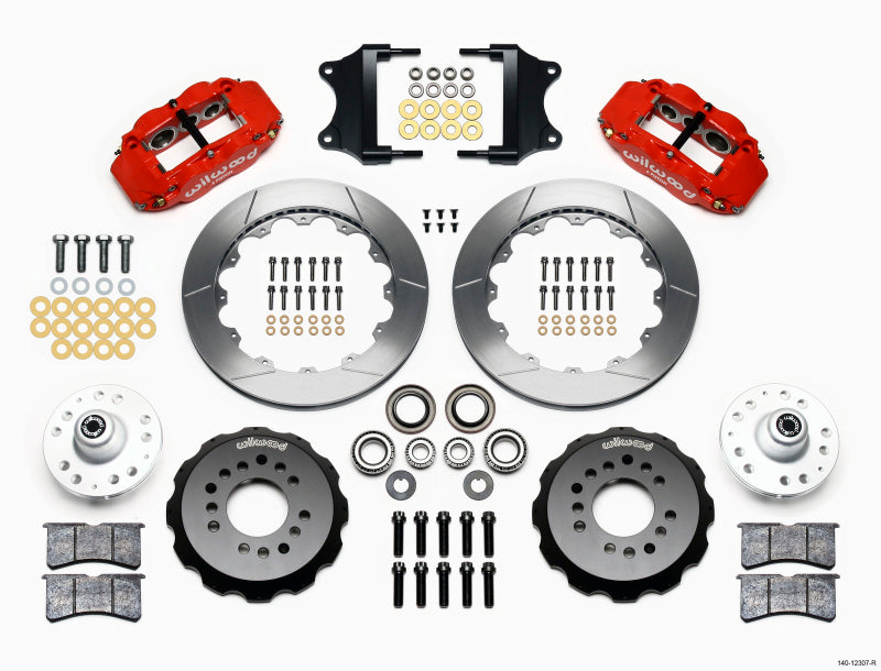Wilwood Narrow Superlite 6R Front Hub Kit 12.88in Red Heidts Tri -5 2 inch Drop Spindle 140-12307-R 140-12307-R Photo - Primary