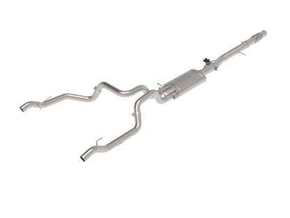 aFe Gemini XV 4in to Dual 3in 304 SS Cat-Back Exhaust w/ Cutout 19-21 GM Silverado/Sierra V8-6.2L 49-34140 49-34140 Photo - Primary