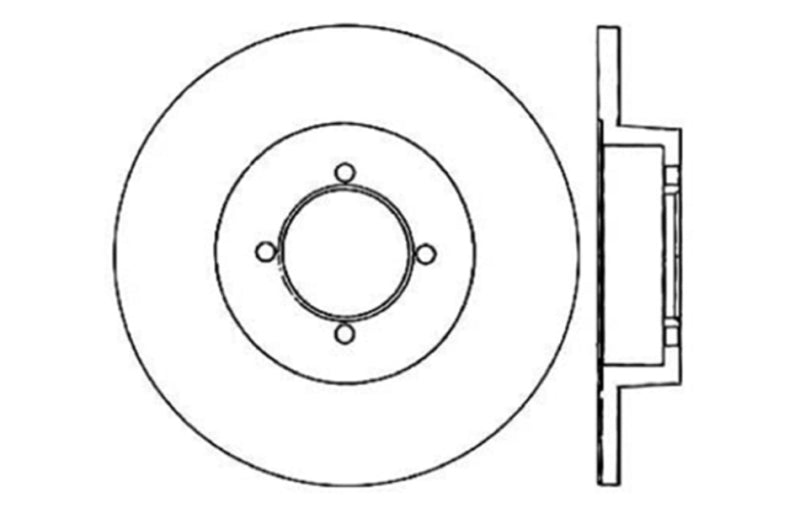 StopTech Sport Drilled/Slotted Brake Rotor; Front Left 127.42011L Technical Drawing