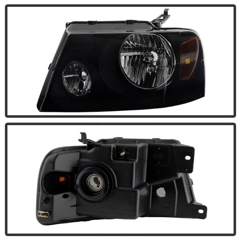 SPYDER Xtune Ford F150 04-08 Amber Crystal Headlights Black Smoked HD-JH-FF15004-AM-BSM 9030338 9030338 Photo - Unmounted