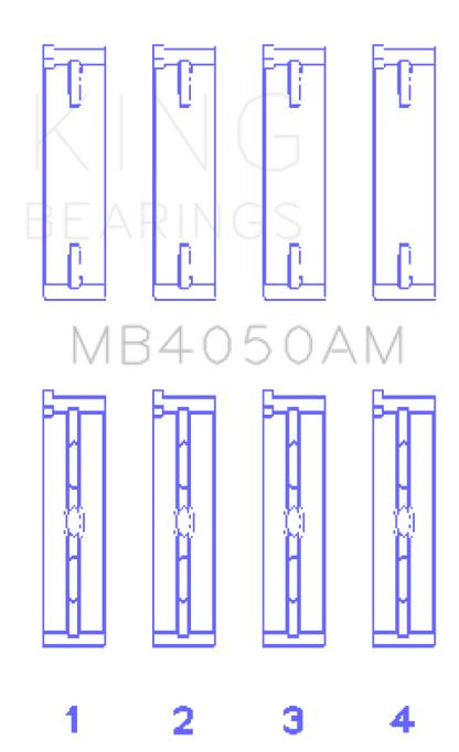 King Engine Bearings Mitsubishi 6G74 (Size +0.50mm) Main Bearing Set MB4050AM0.5 MB4050AM0.5 Photo - Primary